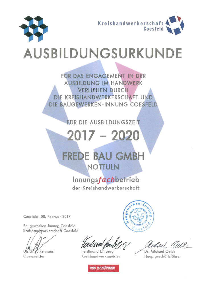 Urkunde Ausbildung